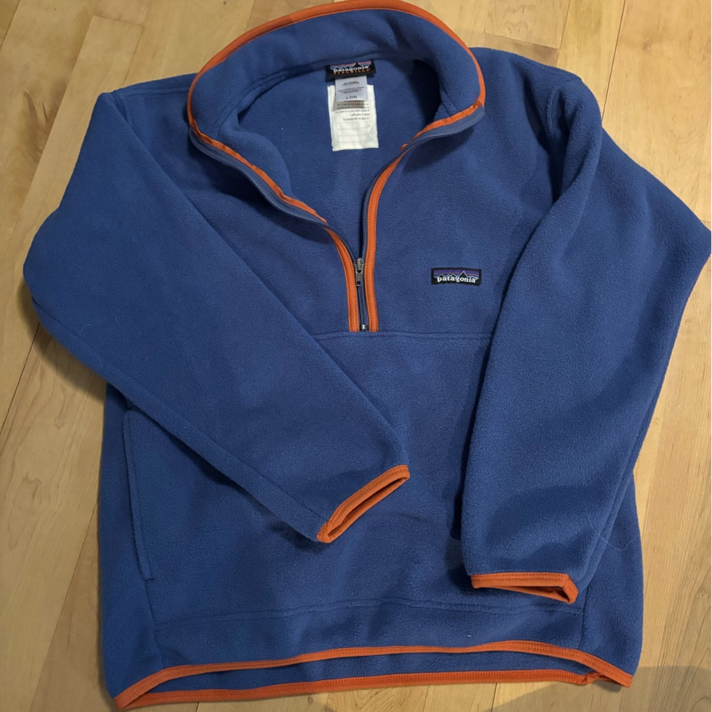 Blue and Orange Patagonia Half-Zip Pullover